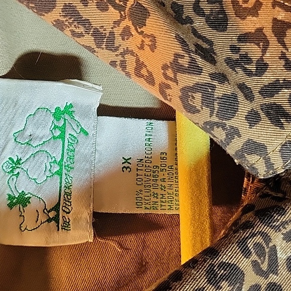 Quacker Factory Animal Leopard Print Rhinestone Embellished Jean Jacket 3X - Picture 6 of 7